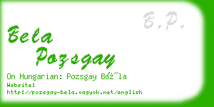 bela pozsgay business card